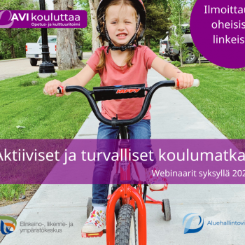 Tyttö pyöräilee